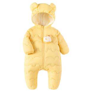 巴拉巴拉儿童轻薄羽绒服男女童婴儿连体衣2025宝宝冬装拜年服红色