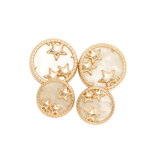 NIUKO 高档精致贝母质感金属厚实纽扣西服装钮扣白金色大衣辅料扣