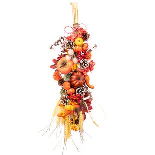 阿楹 客厅吉祥喜庆新年装饰门挂件干花麦穗柿子旺宅乔迁氛围布置