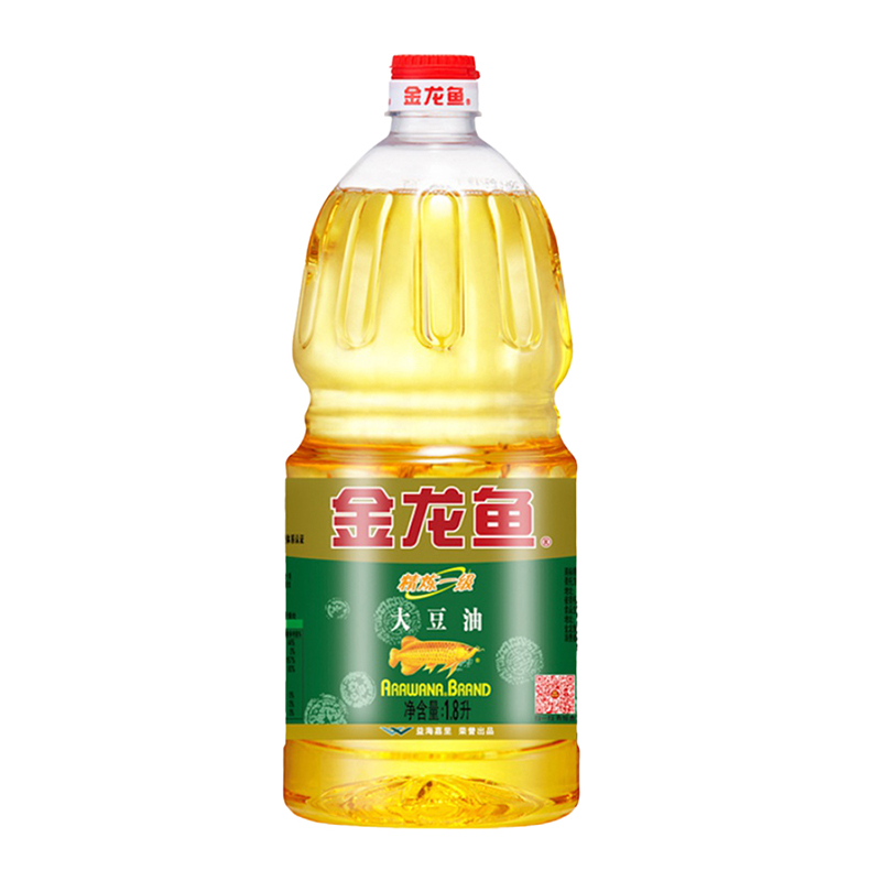 金龙鱼精炼一级大豆油1.8L/瓶植物油豆油食用油小瓶烘焙炒菜用油