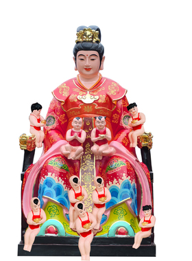 豫莲花送子娘娘佛像树脂寺庙