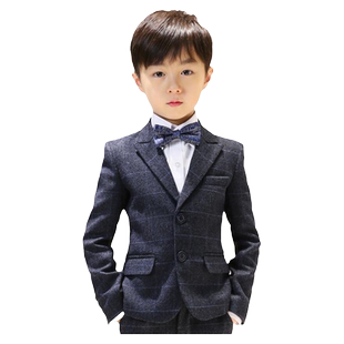 罗蒙儿童西装套装男童花童礼服小主持人钢琴演出服中大童小西服秋