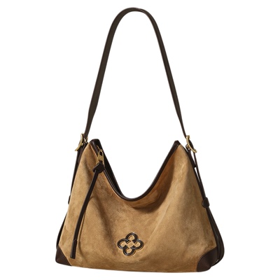 CASSILE卡思乐松涛托特包女包2025新款秋冬麂皮绒面hobo包大容量