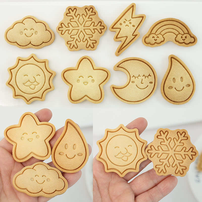 云朵饼干模具卡通雪花月亮切蛋糕模糖星星按压翻diy烘焙工具曲奇