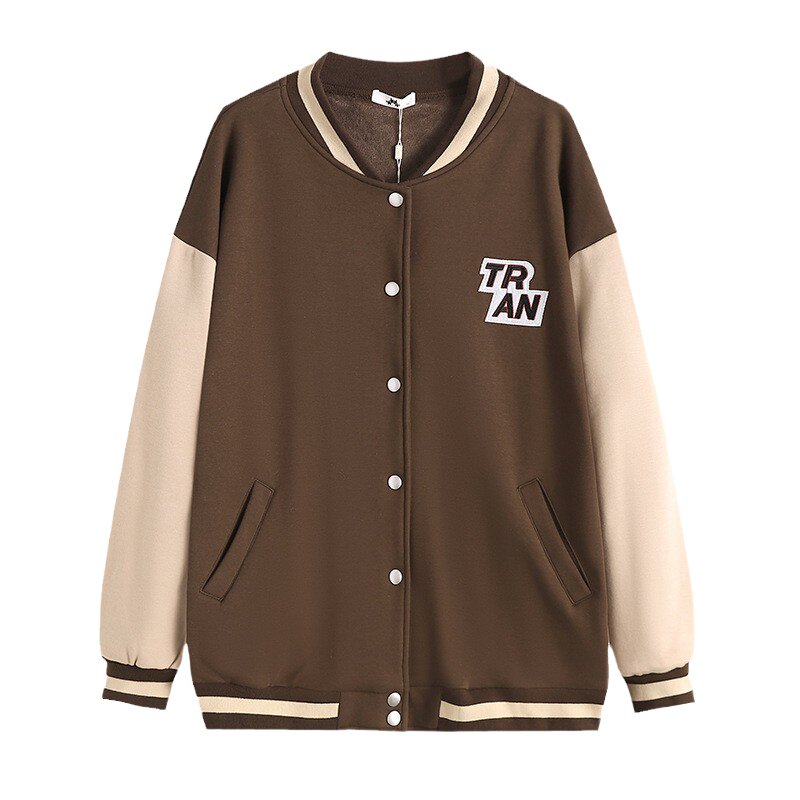 特大码女装胖mm棒球服加绒外套