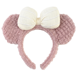 迪士尼雪莉玫发箍女可爱达菲熊蝴蝶结毛绒头箍游乐园拍照发卡头饰