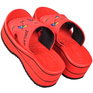 晶安夏季拖鞋女厚底防滑轻便外穿时尚高跟沙滩拖鞋泡沫底凉拖鞋