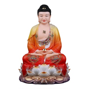 娑婆三圣佛像供奉全唐佛观世音地藏王释迦佛弥勒笑佛菩萨家用摆件