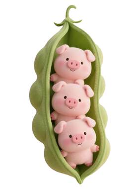 豌豆荚小猪墙贴画客厅卧室装饰画出租屋房间创意自粘防水防晒贴纸