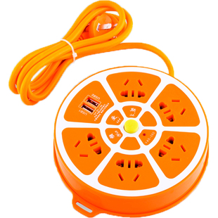 创意usb插座面板多孔多用多功能万能转换智能插排家用带线拖线板