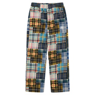 PROCITY纯棉百家布长裤男女同款直筒直喷曹芳运动休闲潮牌格子裤