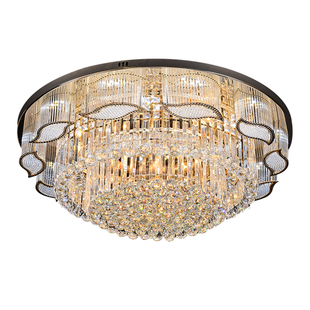 欧式水晶灯客厅灯个性大气led卧室灯饰奢华高档金色圆形吸顶灯具