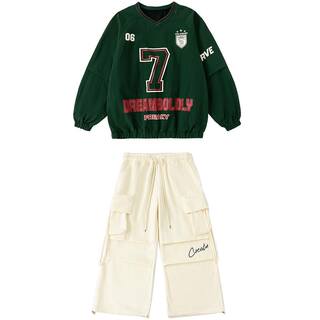 儿童嘻哈街舞潮服男女童帅气卫衣工装裤hiphop炸街架子鼓表演服装