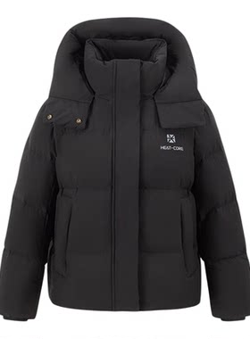 雅鹿时尚短款连帽羽绒服女款上衣