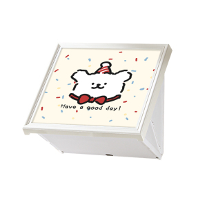 奶油风小狗浴室壁画收纳箱壁挂卫生间免打孔置物架洗澡放衣服神器