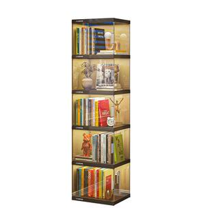 书架置物架落地靠墙边角落儿童带门防尘客厅展示多层收纳家用书柜