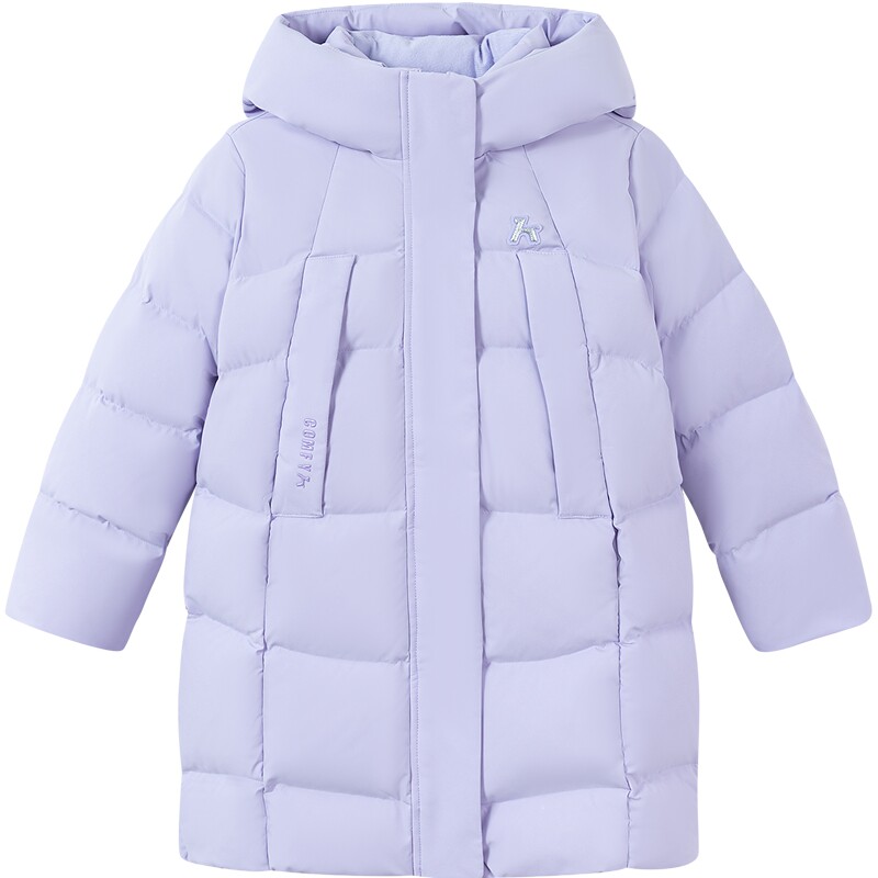 【商场同款】森马儿童羽绒服2025冬装中长款连帽茧型三防外套女童