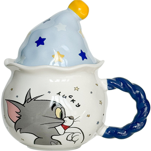 猫和老鼠马克杯办公室带盖陶瓷水杯女生高颜值情侣杯可爱生日礼物
