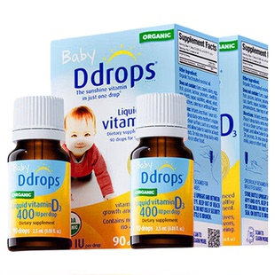 Ddrops维生素d3婴儿VD滴剂400iu儿童新生宝宝促进钙吸收600iu补钙