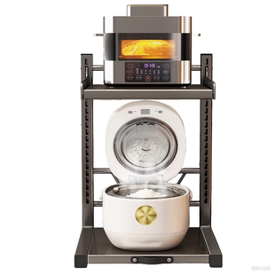 微波炉置物架厨房多层饭煲热水壶收纳架电器台面可抽拉多功能架子