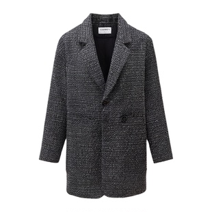 沫晗依美独特漂亮小香风羊毛呢大衣外套2025冬季新款气质女士上衣