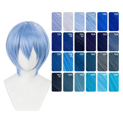 ND家万用头皮顶MSN短发145-168色cos假发深浅湖水靛蓝紫青兰收脸