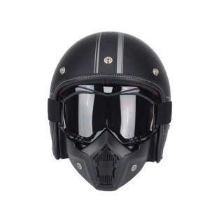 复古半盔摩托车头盔男巡航机车骑行全盔踏板安全帽女电动车3c认证