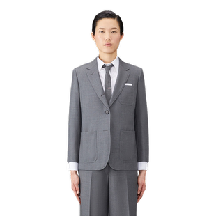 [24期免息]THOM BROWNE 女士SUPER120'S斜纹羊毛西服外套