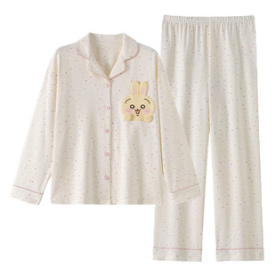 乌萨奇女童睡衣春秋纯棉长袖可爱中大童女孩初中生翻领家居服套装