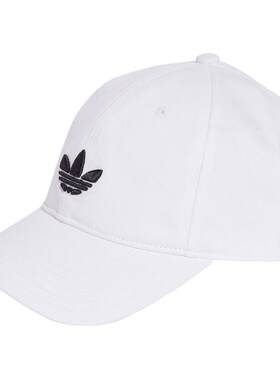 滔搏adidas阿迪达斯三叶草男女运动棒球帽鸭舌帽白色遮阳帽JC6025