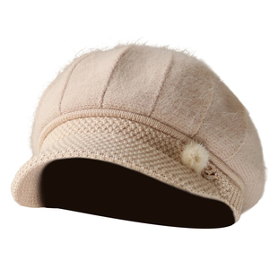 帽子女士秋冬季妈妈洋气百搭冬天中老年人加绒加厚防寒保暖毛线帽