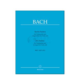 巴赫六首无伴奏大提琴组曲BWV1007-1012 中提琴版本 骑熊士原版乐谱书 Bach Six Suites cello arranged for Viola BA5272
