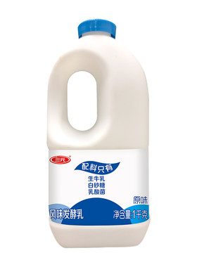 三元风味酸牛奶1000g*1桶