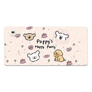 V-SION爱心粉加热鼠标垫超大办公室桌面冬天发热暖桌垫学生写作业写字桌垫暖手防水电脑键盘垫子女生宿舍恒温