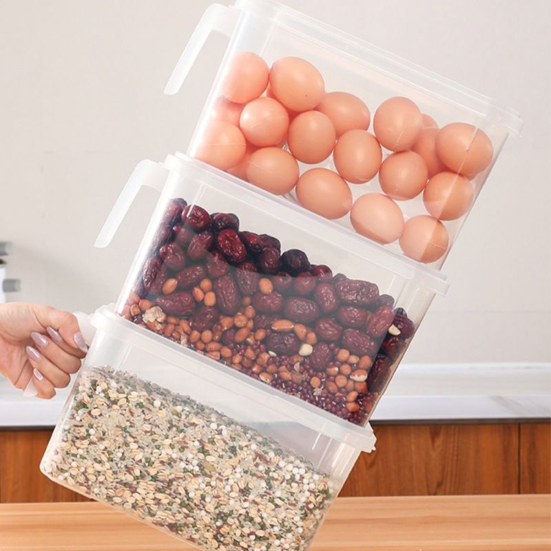 加厚塑料透明冰箱收纳盒厨房可盒冷冻微波物保鲜盒带储手柄