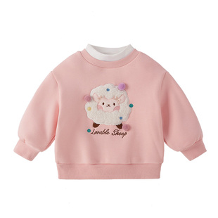 [抑菌抗静电]女童卫衣秋冬儿童加绒高领小童衣服冬装宝宝长袖上衣