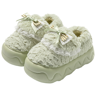 厚底包跟棉拖鞋女冬季保暖棉鞋