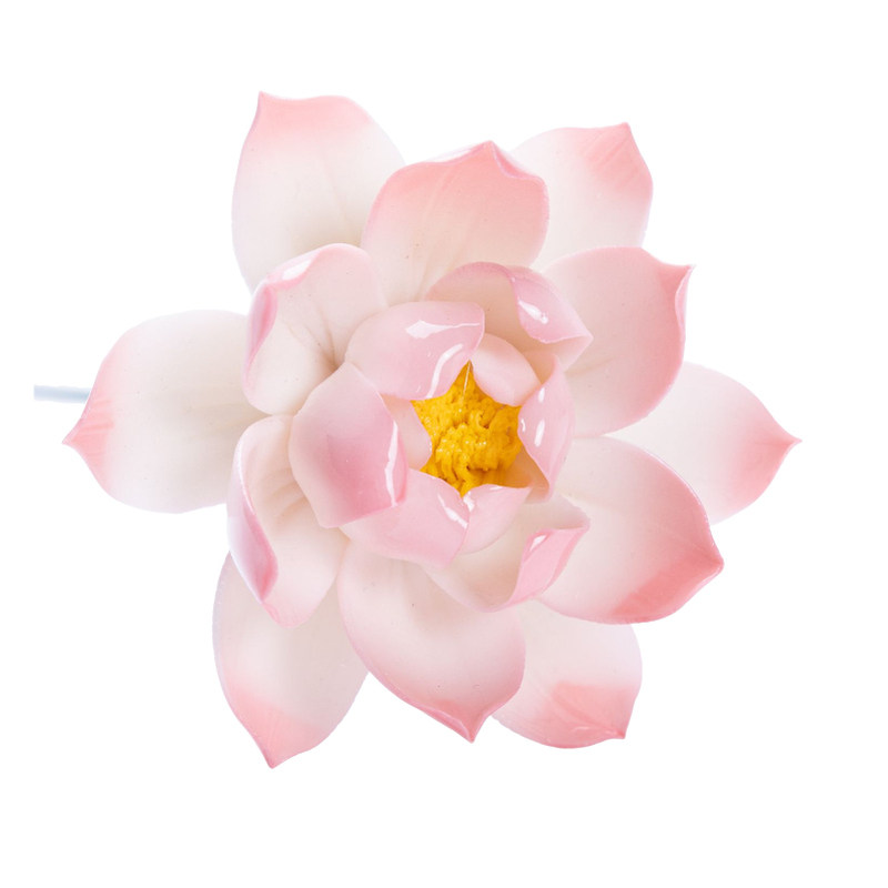 手工陶瓷釉下彩永生荷花束插花瓶