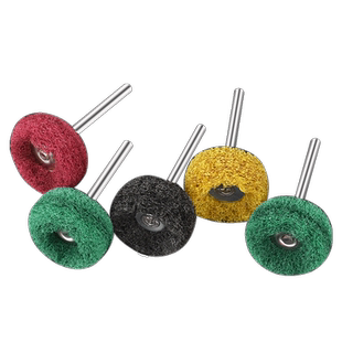 百洁布双层磨头带柄3mm打磨抛光电动抛光纤维拉丝轮耐用四色套装