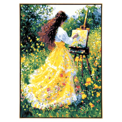 自油自画DIY数字油画玫瑰的故事