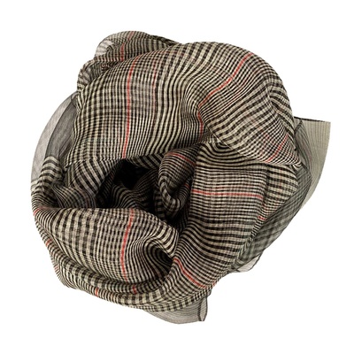 轻熟真丝混纺格子薄款百搭女春秋