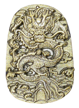 龙牌吊坠雕刻件项链手编大气水晶