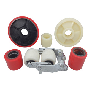 搬运车配件地牛轮尼龙轮手动液压仓储重型叉车脚轮地坦克轮聚氨酯