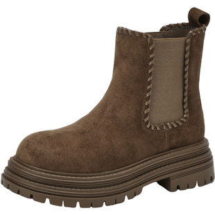 星期六马丁靴女冬2025冬季新款女靴女款靴子短靴短筒切尔西烟筒靴