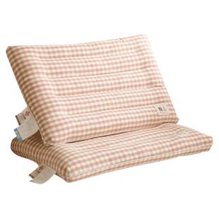 洁丽雅一对装水洗棉低枕全棉枕头枕芯学生宿舍整头护颈椎助眠专用