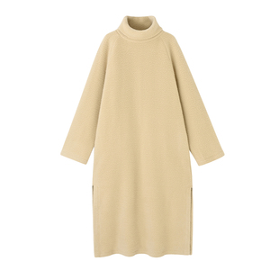 COMMON VALUE「 禅 Para 」羊毛混纺打底长衫高领绒感直身连衣裙