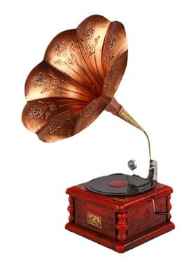 复古怀旧美式铁艺六角留声机酒吧