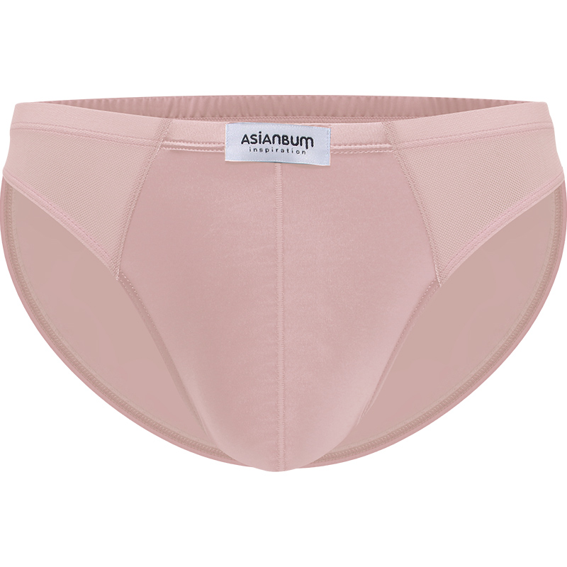 男士比基尼三角内裤 丝光缎面网眼拼接 单层立体大囊袋 透气性感