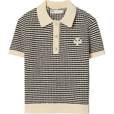 【线上专享】TORY BURCH 汤丽柏琦 条纹短袖翻领POLO衫 161856