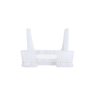 ffringe原创独立设计感小众欧根纱柳丁花边吊带白色外穿